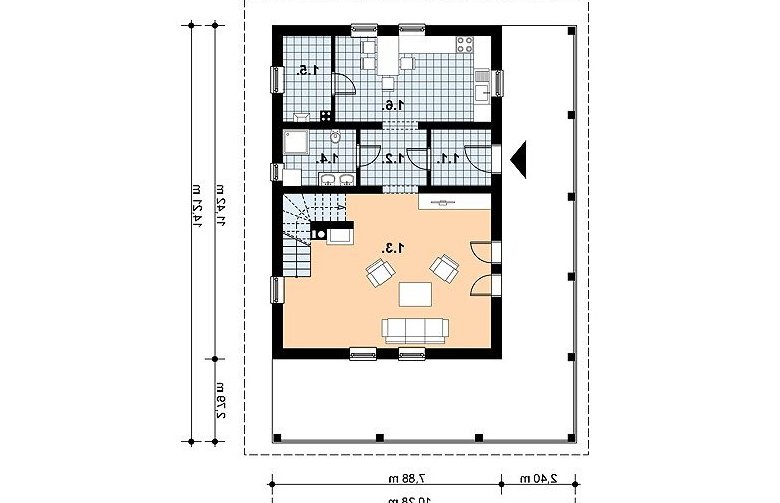 Projekt domu jednorodzinnego L-57 - 