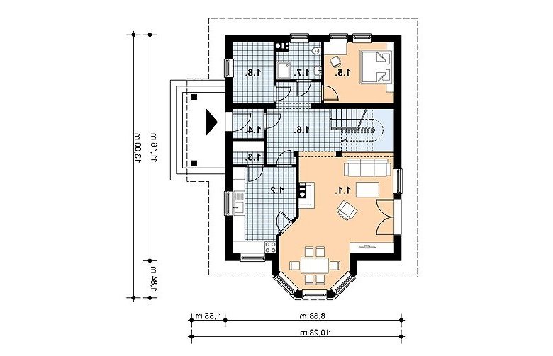 Projekt domu jednorodzinnego L-58 - 