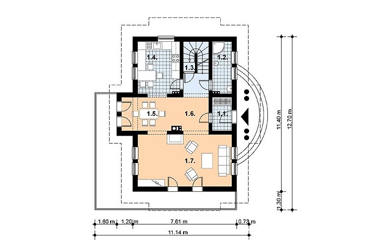 Projekt domu jednorodzinnego L-71 - 