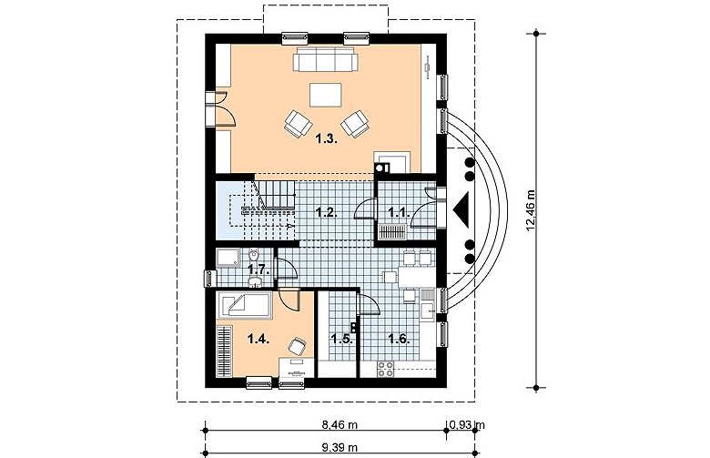 Projekt domu jednorodzinnego L-72 - 