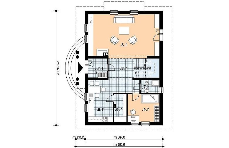 Projekt domu jednorodzinnego L-72 - 