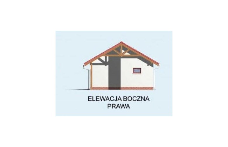 Projekt garażu G22 garaż dwustanowiskowy z pomieszczeniem gospodarczym - elewacja 4