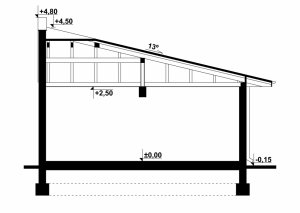 Przekrój projektu G62 - Budynek garażowy