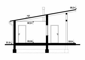 Przekrój projektu G77 - Budynek gospodarczy w wersji lustrzanej