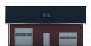 Elewacja projektu G60 - Budynek garażowo - gospodarczy - 1 - wersja lustrzana