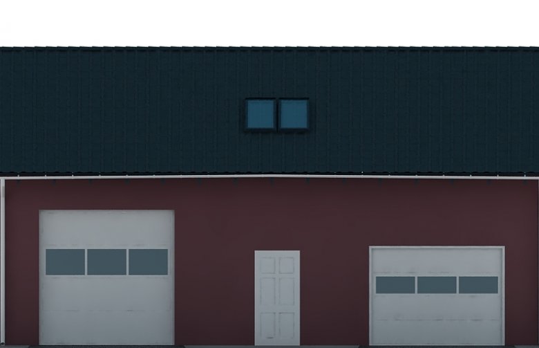 Projekt domu nowoczesnego G60 - Budynek garażowo - gospodarczy - elewacja 1