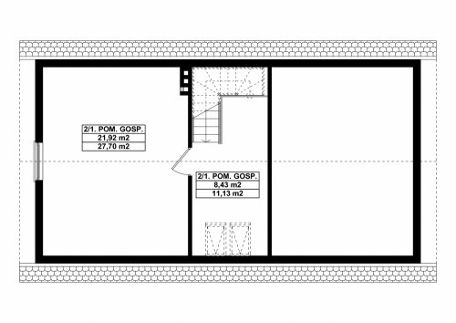 Rzut projektu G60 - Budynek garażowo - gospodarczy