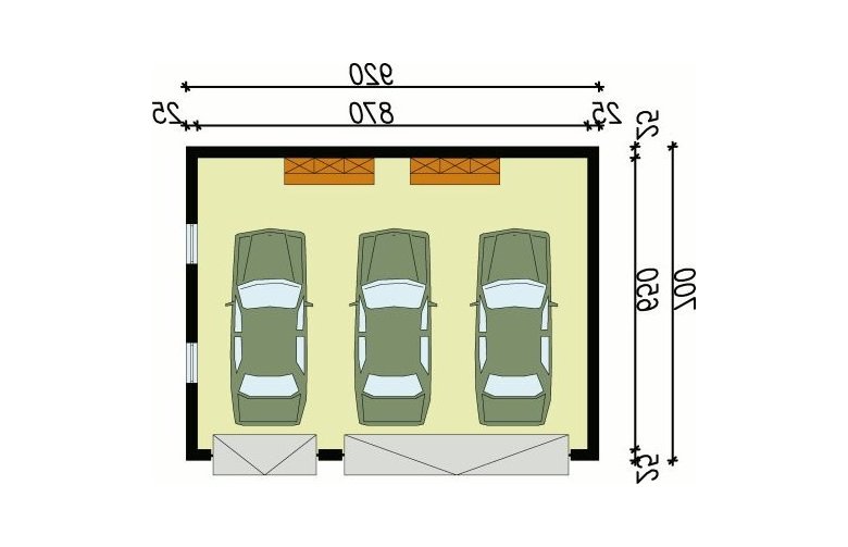 Projekt garażu G16 - przyziemie