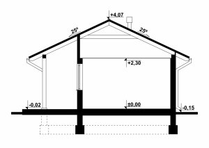 Przekrój projektu G76 - Budynek gospodarczy