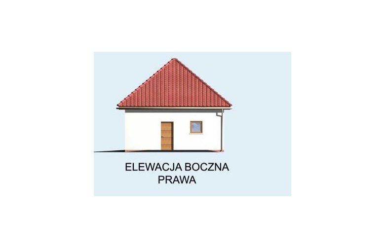 Projekt garażu G12 garaż jednostanowiskowy z podpiwniczeniem - elewacja 4