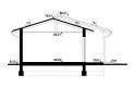 Projekt domu energooszczędnego G63 - Budynek garażowo - gospodarczy - przekrój 1