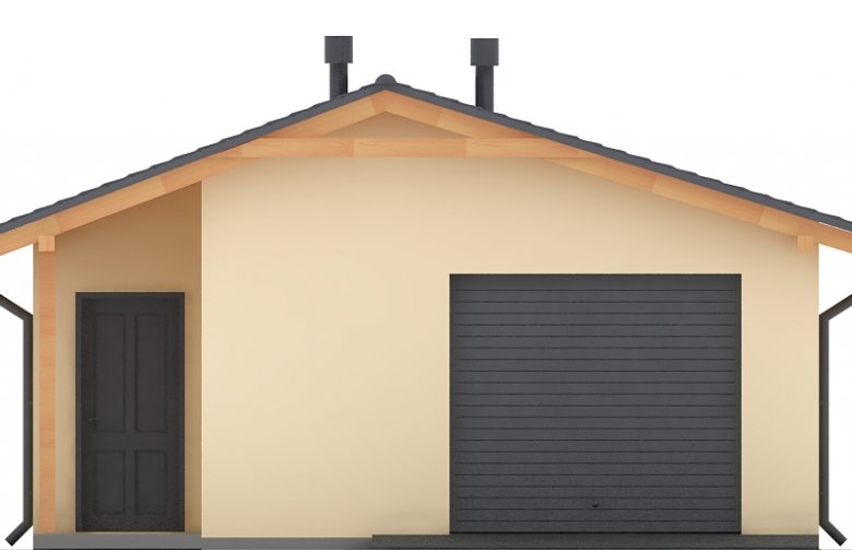 Projekt domu energooszczędnego G64 - Budynek garażowo - gospodarczy - elewacja 1