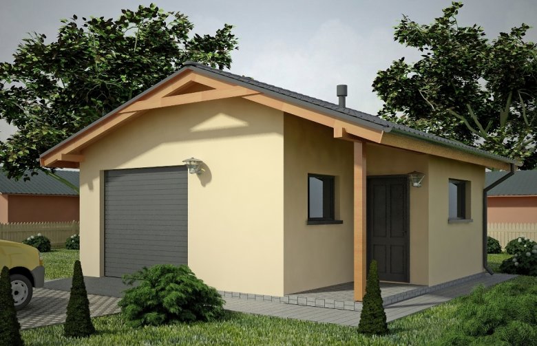 Projekt domu energooszczędnego G64 - Budynek garażowo - gospodarczy