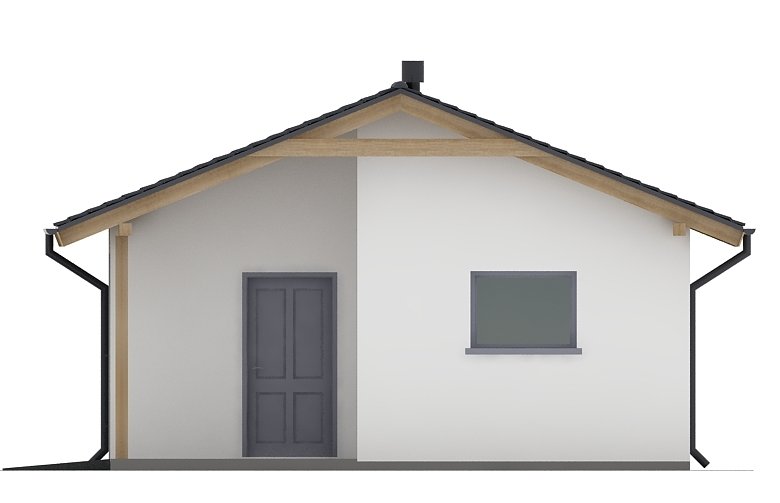 Projekt domu energooszczędnego G65 - Budynek garażowy - elewacja 2