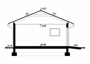 Przekrój projektu G65 - Budynek garażowy
