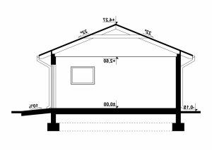 Przekrój projektu G65 - Budynek garażowy w wersji lustrzanej