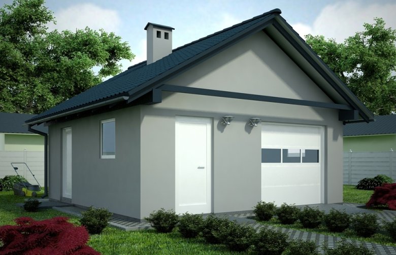 Projekt domu energooszczędnego G67 - Budynek garażowo - gospodarczy