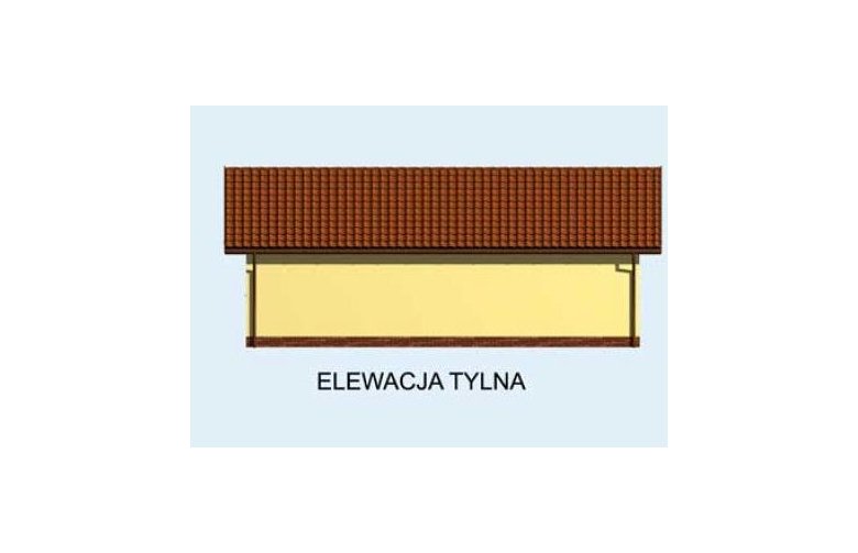 Projekt garażu G166 garaż trzystanowiskowy - elewacja 2