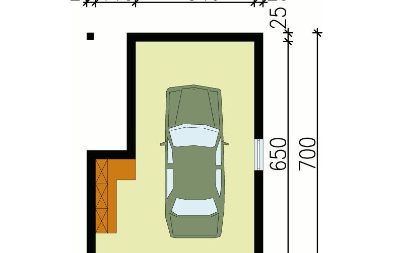 Projekt garażu G9 garaż - przyziemie