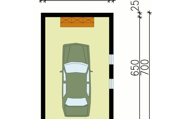 Projekt garażu G10 garaż jednostanowiskowy - przyziemie