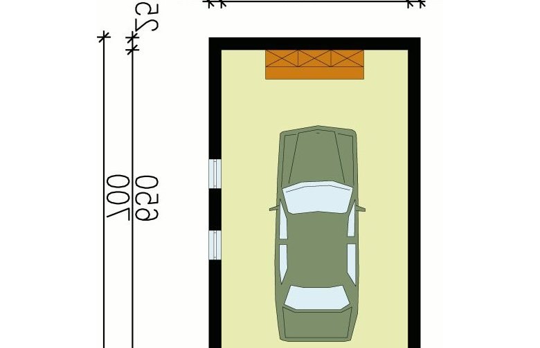 Projekt garażu G10 garaż jednostanowiskowy - przyziemie