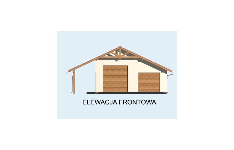 Projekt garażu G6 garaż dwustanowiskowy - elewacja 1