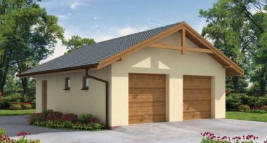 Projekt domu G1a garaż dwustanowiskowy z pomieszczeniem gospodarczym