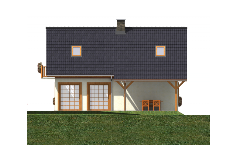 Projekt domu jednorodzinnego L-99 - elewacja 3