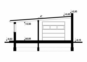 Przekrój projektu G119 - Budynek gospodarczy