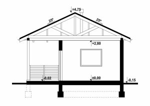 Przekrój projektu G125 - Budynek gospodarczy