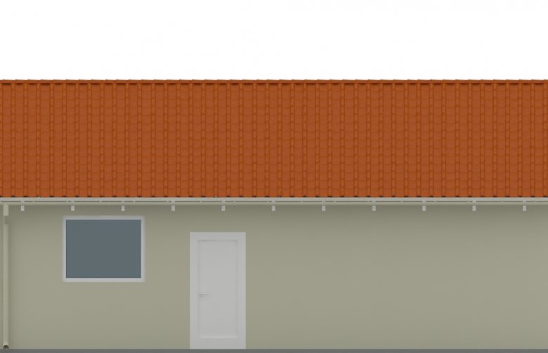 Projekt domu energooszczędnego G123 - Budynek garażowy - elewacja 2