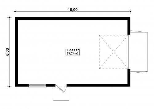 Rzut projektu G123 - Budynek garażowy