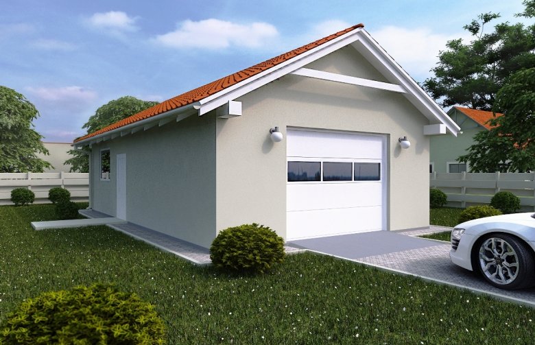 Projekt domu energooszczędnego G123 - Budynek garażowy