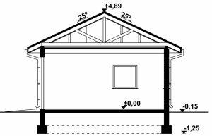 Przekrój projektu G124 - Budynek garażowy