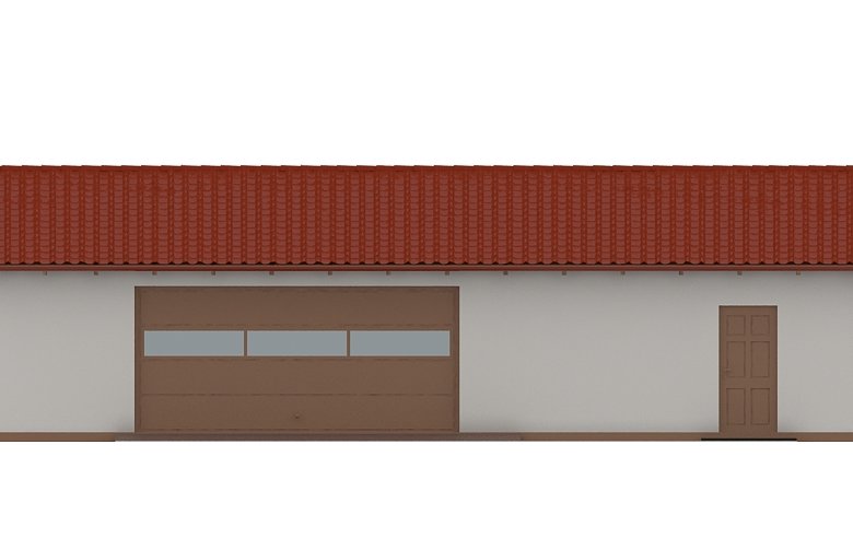 Projekt domu energooszczędnego G120 - Budynek garażowo - gospodarczy - elewacja 1