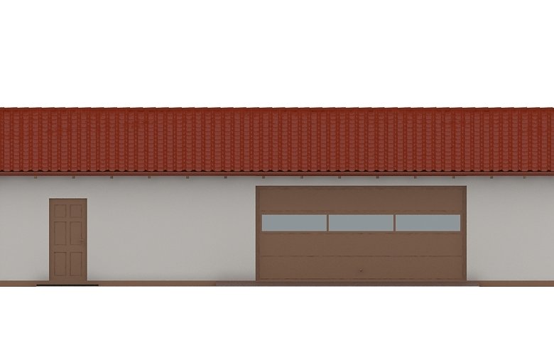 Projekt domu energooszczędnego G120 - Budynek garażowo - gospodarczy - elewacja 1