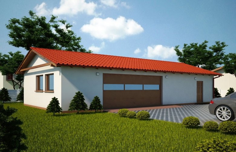 Projekt domu energooszczędnego G120 - Budynek garażowo - gospodarczy