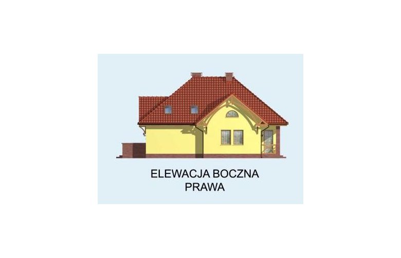 Projekt domu z poddaszem MALAGA - elewacja 4