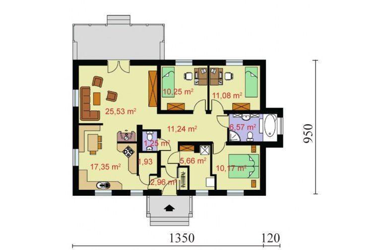 Projekt domu parterowego ELDORADO - parter