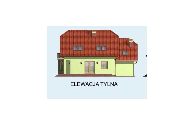 Projekt domu z poddaszem CASABLANCA - elewacja 3