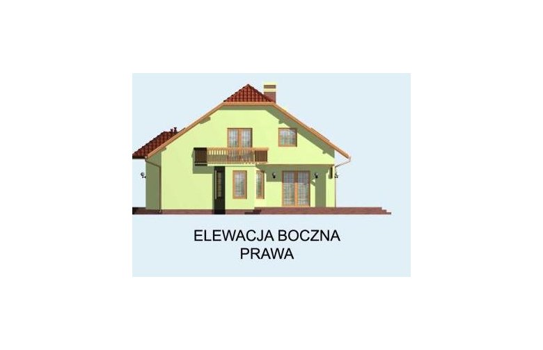 Projekt domu z poddaszem CASABLANCA - elewacja 4