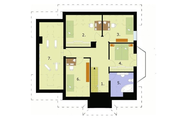 Projekt domu z poddaszem CASABLANCA - poddasze