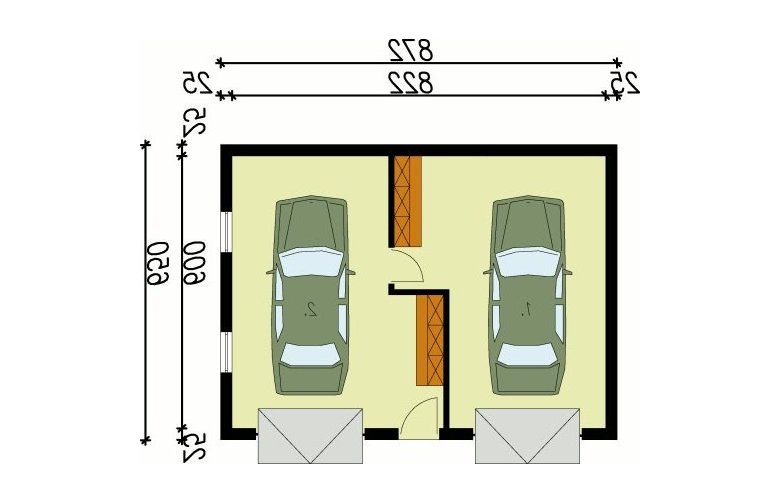 Projekt garażu G15 - przyziemie