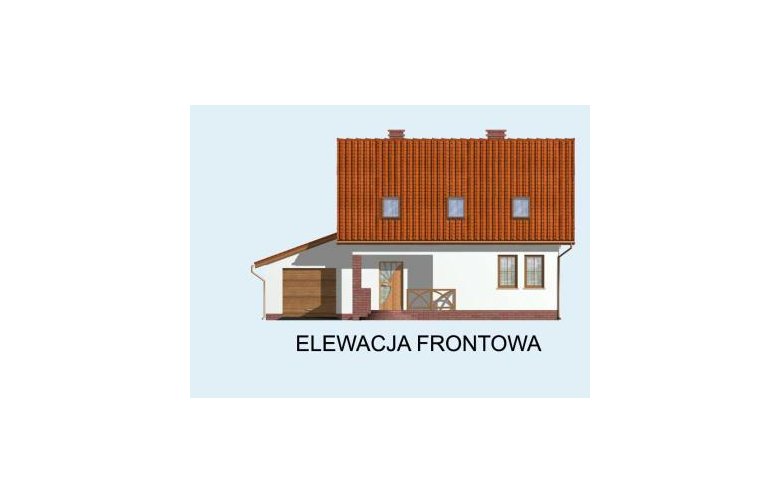 Projekt domu z poddaszem SEVILLA - elewacja 1