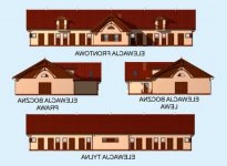 Elewacja projektu S25 Stajnia dla koni - 16 boksów + część mieszkalna - 1 - wersja lustrzana