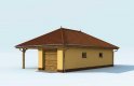 Projekt garażu G167 garaż z wiatą i pomieszczeniem gospodarczym - wizualizacja 3