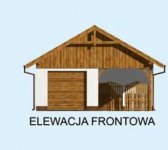 Elewacja projektu G168 garaż z wiatą i pomieszczeniem gospodarczym - 1