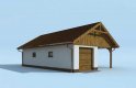 Projekt garażu G168 garaż z wiatą i pomieszczeniem gospodarczym - wizualizacja 1