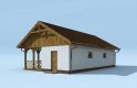 Projekt garażu G168 garaż z wiatą i pomieszczeniem gospodarczym - wizualizacja 2