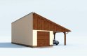Projekt garażu G169 garaż z wiatą i pomieszczeniem gospodarczym - wizualizacja 1